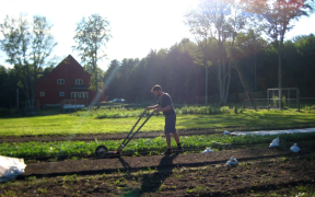 James Steevers works the fields at Generation Farm in Concord.