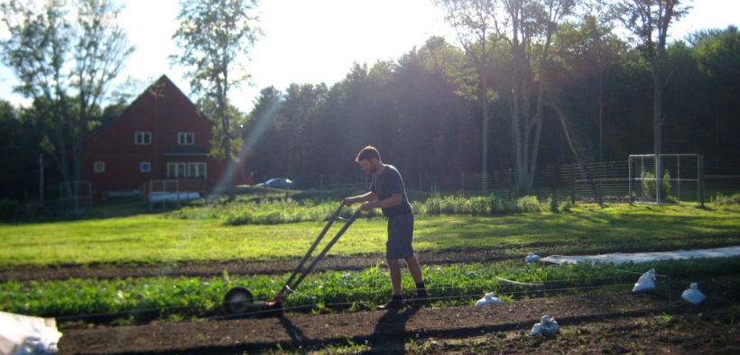 James Steevers works the fields at Generation Farm in Concord.